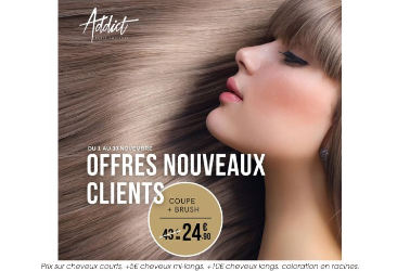 Coupe + Brush pour nouveaux clients à 24,90€ !